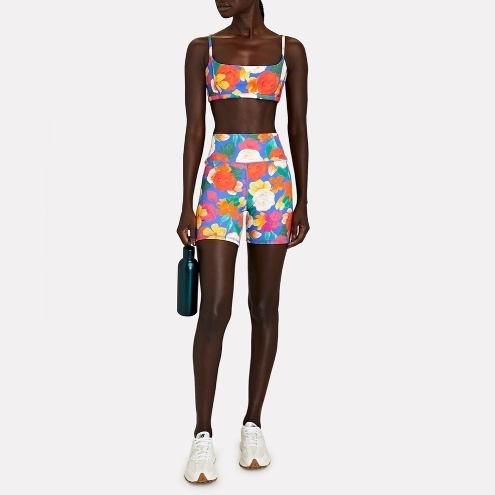 WeWoreWhat High Rise Floral Biker Shorts and Sports Bra in Floral Print